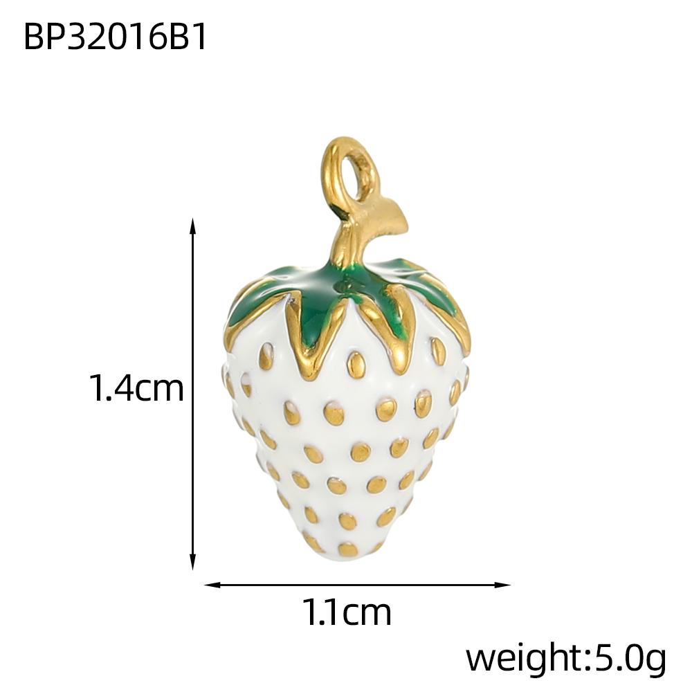 CARLIDANA Personalized Flower Stainless Steel Rabbit Pendant Strawberry Gold Plated Charm ice cream Enamel DIY Accessories