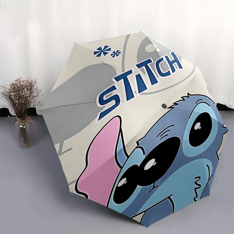 Stitch, Cute Themed Automatic Opening and Closing Umbrella, Brightly Colored 8-rib Portable Umbrella, Suitable for Men and Women, A Perfect Gift for C