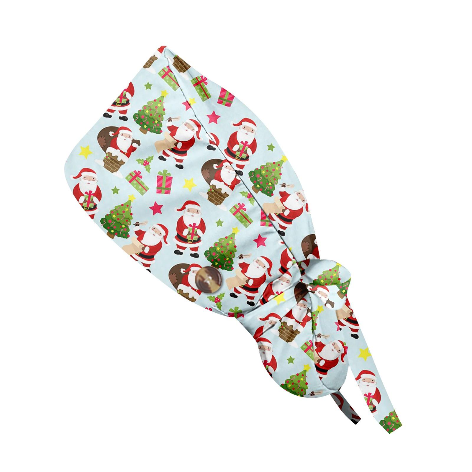 

Модная рождественская рабочая кепка с принтом, повседневная женская кепка с хвостиком, кепка с повязкой, кепка Baotou One Size