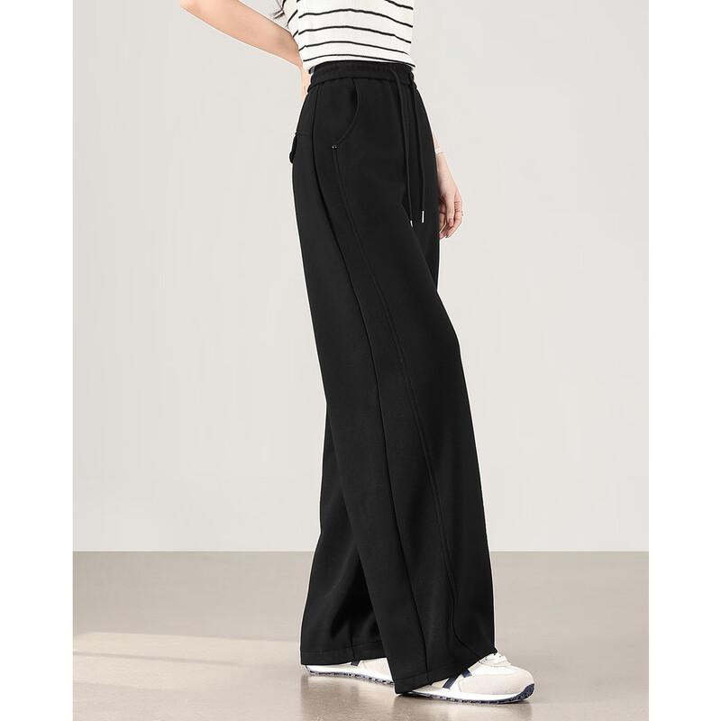 TERRE BLEUE Women's High-Waist Wide-Leg Casual Pants