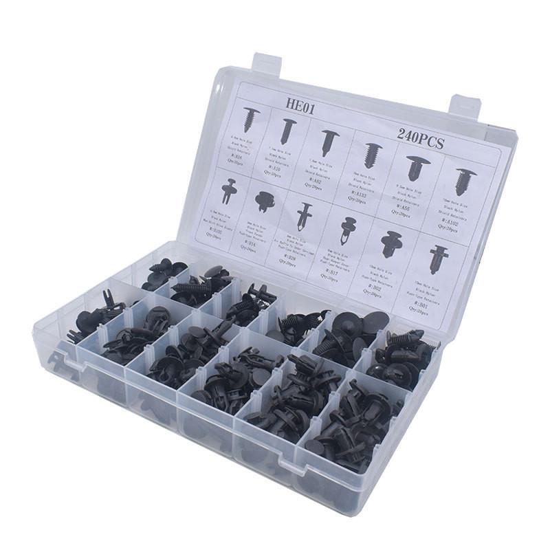 240pcs Boxed Snap Fasteners for Ford, Honda, Toyota Car Bumper Rivets