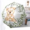 Cute Bear Pattern Folding Umbrella Fashion Auto-Open 8 Iron Ribs Plastic Handle Foldable Sunshade Perfect Christmas Gifts