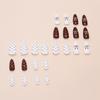 1 Set Almond Press on Nail Acrylic Nail Accesories with Bows and Dot Designs Stick on Nail Valentine's Day Nail Art