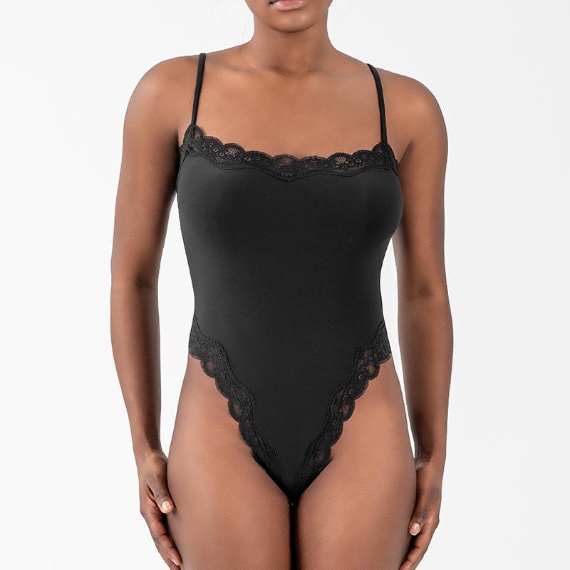 European & American Lace Suspender Bodysuit – Sexy, Breathable, Skin-Friendly Nude Sportswear