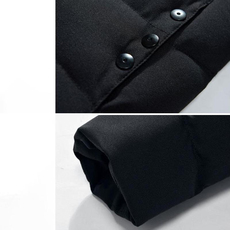 Men's Stand-up Collar Down Jacket Short Winter Thick Warm Cotton Jacket Men's Casual Top Chest Label Solid Color All-match Zipper Coat