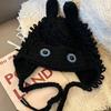 Winter Warm Knit Hat for Women Funny Monsters Hat Hooded Skull Hat Outdoor Activity Cap Windproof Headwear Pullover Hat