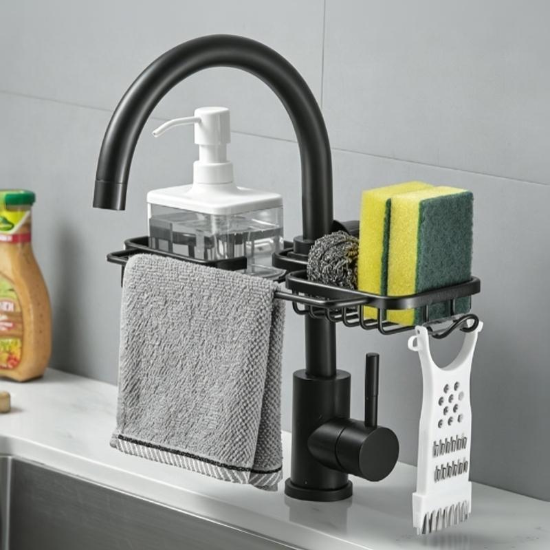 Kitchen Sink Drain Rack Heavy Duty Long Lasting Soap Sponge Holder Non-slip Storage Organizer for Commercial Kitchen