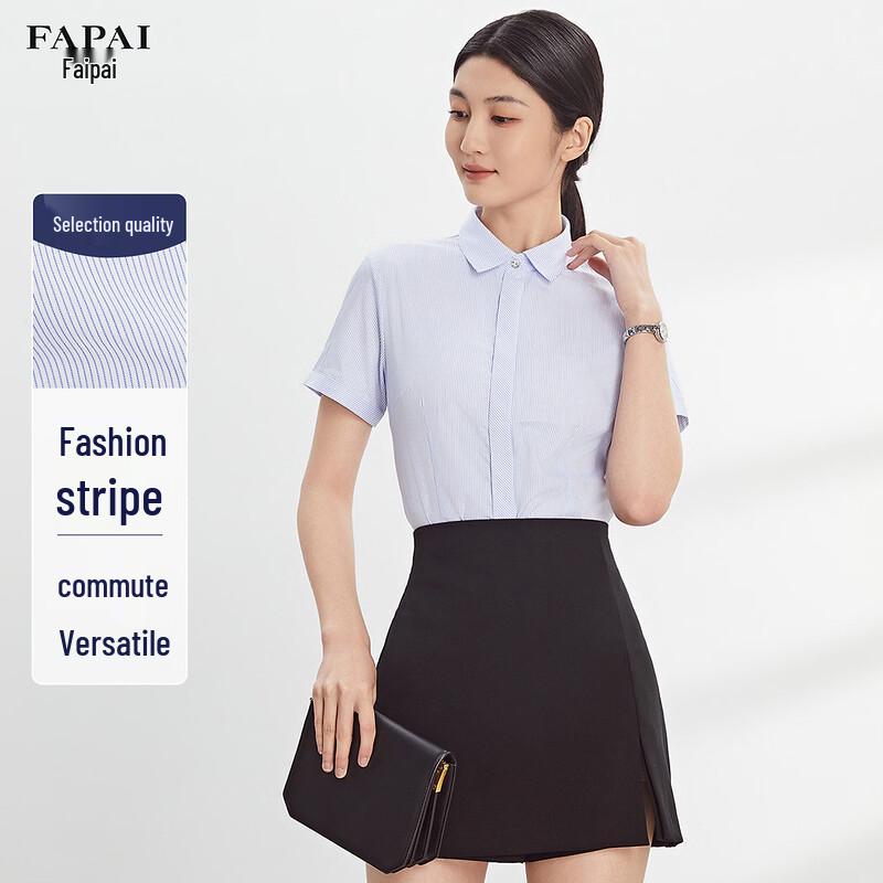 FAPAI Women s Slim-Fit Short-Sleeve Business Casual Shirt 43