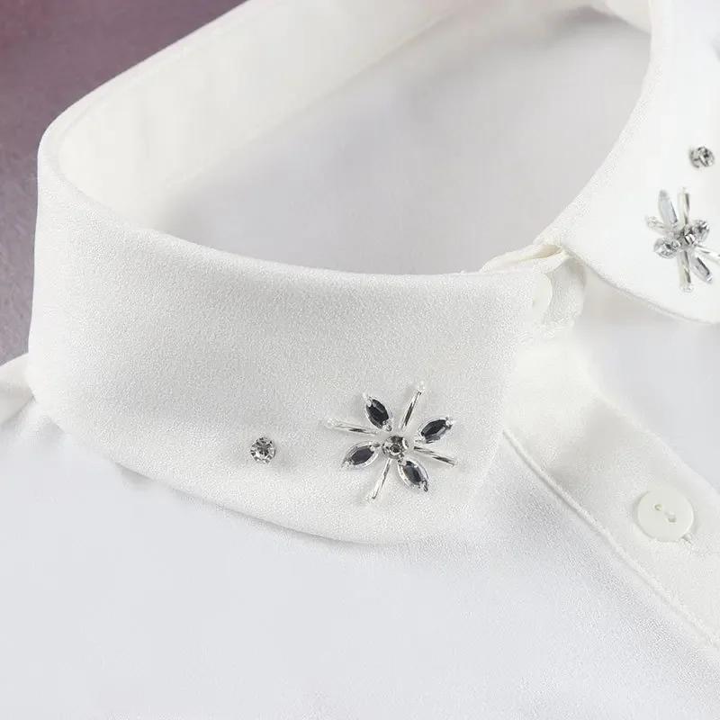 Perfect Match Elegant Womens False Collar For Sweater Shirt Accessories Female Handmade Rhinestone Beads Detachable Collar Girls