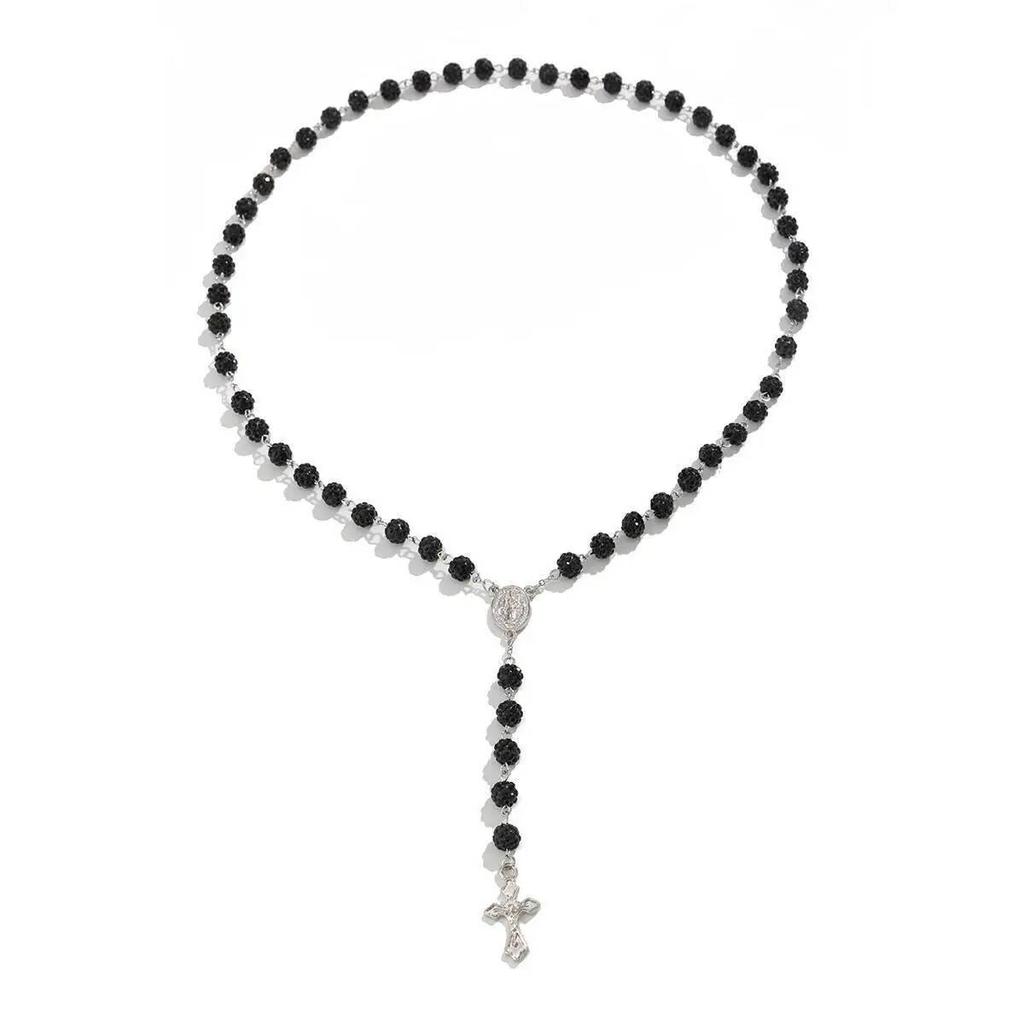 IngeSight.Z 4 Styly Punkové Kamínkové Dlouhé Třásně Páví Kříž Přívěsek Náhrdelník Pánské Hip Hop Akrylové Korálky Klíční kost Choker Šperky