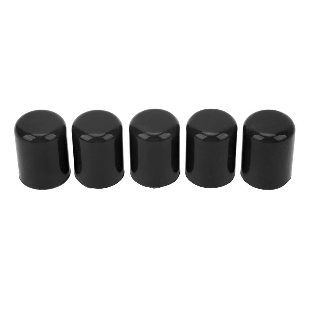 5Pcs Automotive Intake Vacuum Hose Cap Silicone Weather Resistant Vacuum Hose End for 19mm Tube Black