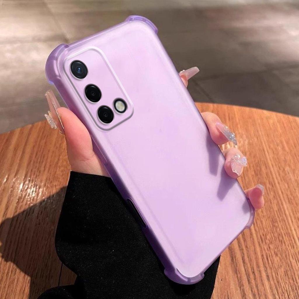 Case for OPPO A95 4G Shockproof Airbag Bumper Casing Frosted Translucent Cover