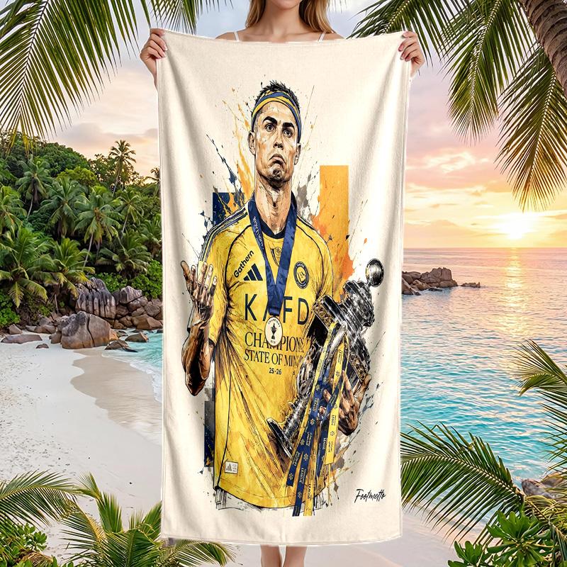 Asciugamano da Spiaggia Cristiano Ronaldo Morbido Microfibra Asciugamano Estivo Asciugatura Rapida Assorbente per Spiaggia Piscina Viaggio