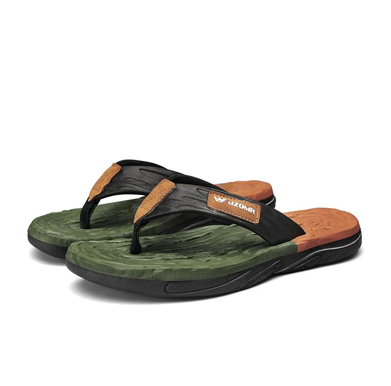 

Flip-flops men s Korean version of Vietnamese slippers men s toe-toe drag beach shoes quality sandals Flip-flops 45 трава зеленый
