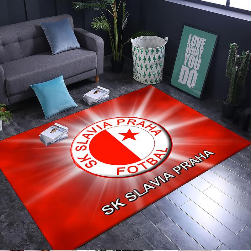 1PC rug Red And White Prague Football Carpet, Chair Rug,Area Rug for Office Bedroom living rooms bedroom, Doormat decor Christmas fan gifts