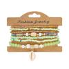 Bohemian Shell Set Bracelet Pendant Versatile Niche Design Women's Rice Bead Multi-layer Elastic Bracelet