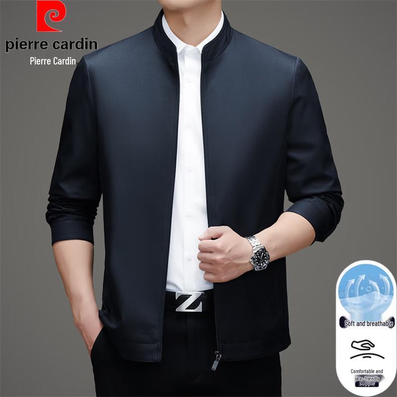 Pierre Cardin Men's Stand Collar Zipper Jacket