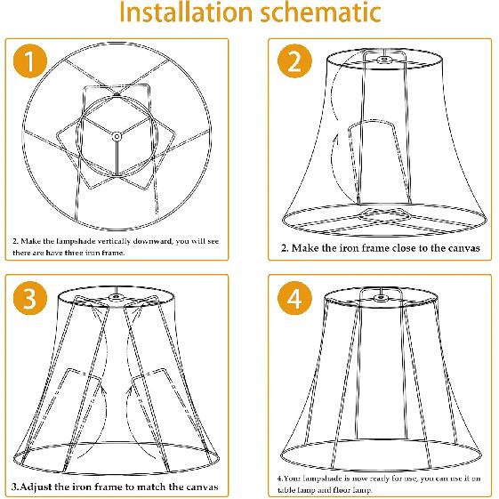 Double Brown Lamp Shade Set of 2, TOOTOO STAR Large Barrel Lampshade for Floor Light and Table Lamp 6x12x8.5 inch, DIY Fabric Natural Linen Hand