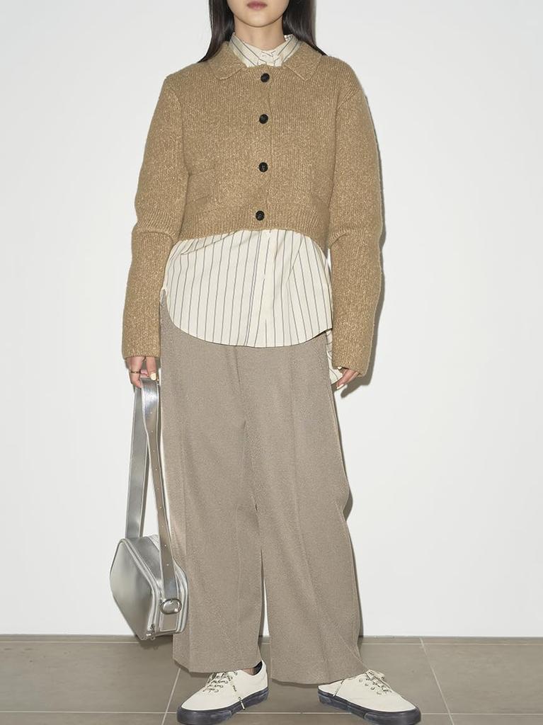 Emi Stand Collar Knit Jacket 13WNJ245033BEGF