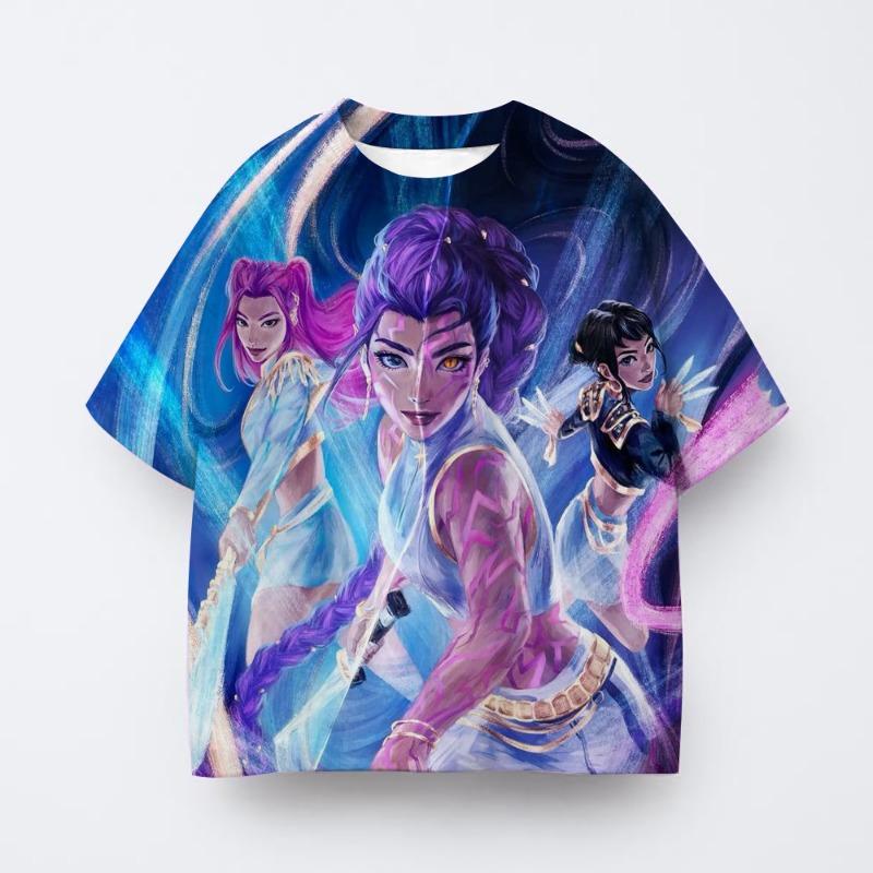 Children's K-pop Demon Hunter T-shirt Short Sleeve, Children's Anime Clothing, Huntrix Tiger Origin Style T-shirt, Gift