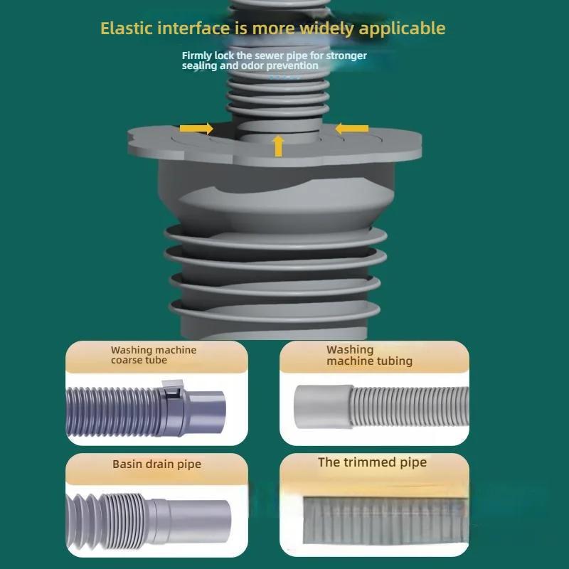 Creative Silicone Drains Sewer Pipe Sealing Ring Anti-odor Kitchen Washing Machine Hose Connector Floor Drain Plug