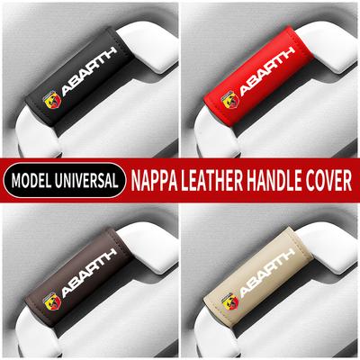 1PC Leather Car Roof Armrest Pull Gloves Door Handle Protection Cover For Fiat Abarth 124 Spider 500 595 695 C