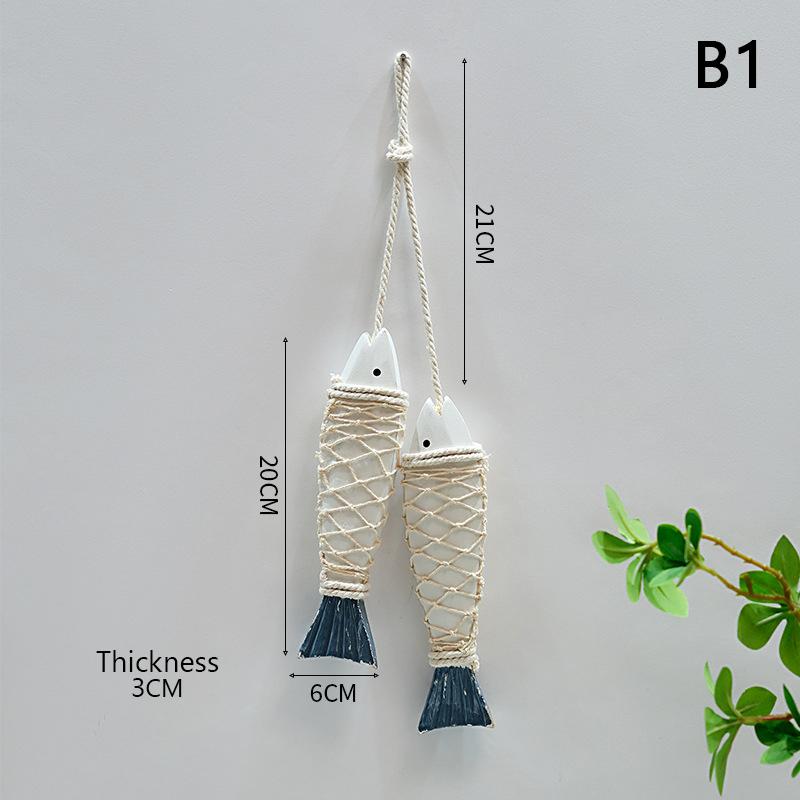 

Подвеска в виде средиземноморской рыбы на тему океана, винтажная деревянная подвесная рыбка, настенное художественное украшение, декор для дома в стиле морского кофейного бара