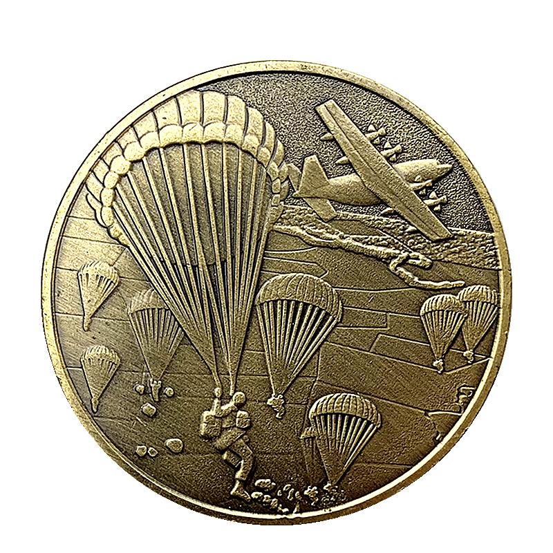 Bronze commemorative coin for American paratrooper fighter jets, collectible coin, relief painted coin, commemorative medal