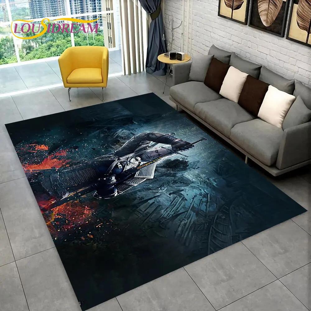 The W-Witcher Game Gamer Anime Area Rug,Carpet Rug for Home Living Room Children's Bedroom Sofa Doormat Decor,Non-slip Floor Mat