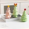 Lighted Ceramic Christmas Tree Small Xmas Tree Figurine with Fruit Tree Topper Holiday Tabletop Centerpiece for Home Mantel Shelf Fireplace Decor