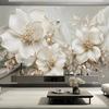 Light Luxury 3d Wallpaper Beautiful Jewelry Flower Relief Wall Murals Living Room Tv Sofa Bedroom Home Decor Mural