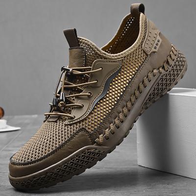 Mode 2025 Été Chaussures d'Extérieur en Mesh Respirant pour Homme, Baskets de Randonnée Légères Antidérapantes Chaussures de Sport Décontractées Grandes Tailles 38-46