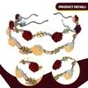 2 Pieces Floral Headbands Set Ornaments Hair Hoops for Show Party Bridal Wedding
