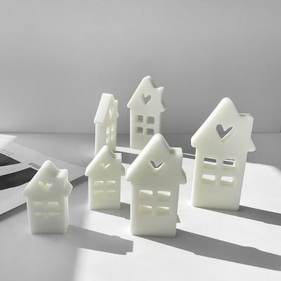 Heart House Silicone Mold for Candle Making Gypsum Silicone Mould Concrete Casting Aromatherapy Candle Resin Mold Clay