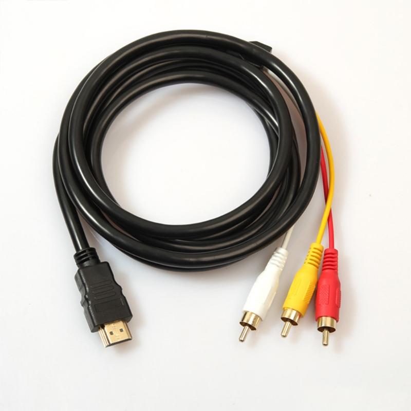 to RCA Cable, for HDMI Male to 3-RCA Male Video Audio AV Cable Connector Adapter Transmitter for HDTV,5ft/1.5m