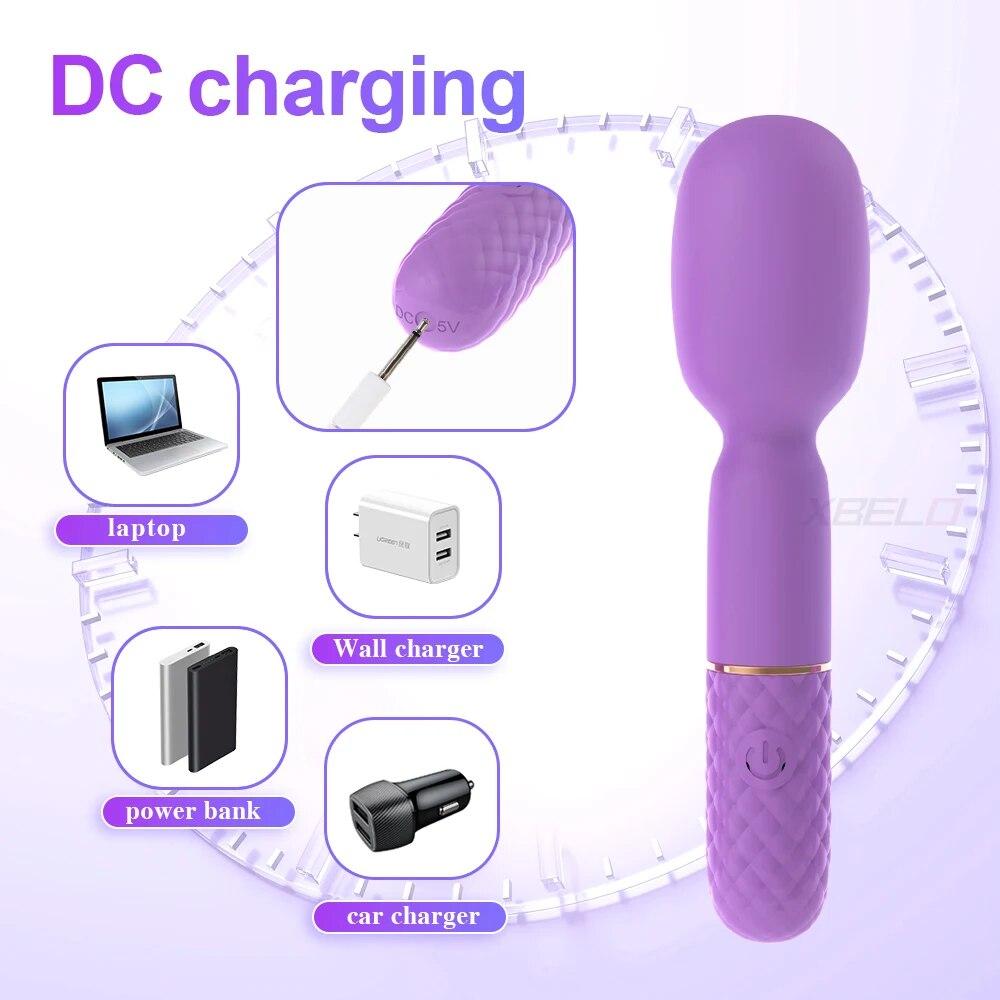 Mini Powerful Magic-Wand AV Vibrator Female 10 Modes Nipple Clitoris Stimulator Massager Erotic Adults Goods Sex Toys for Women