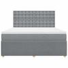 Box Spring Bed with Mattress Light Grey 180 x 200 cm Fabric