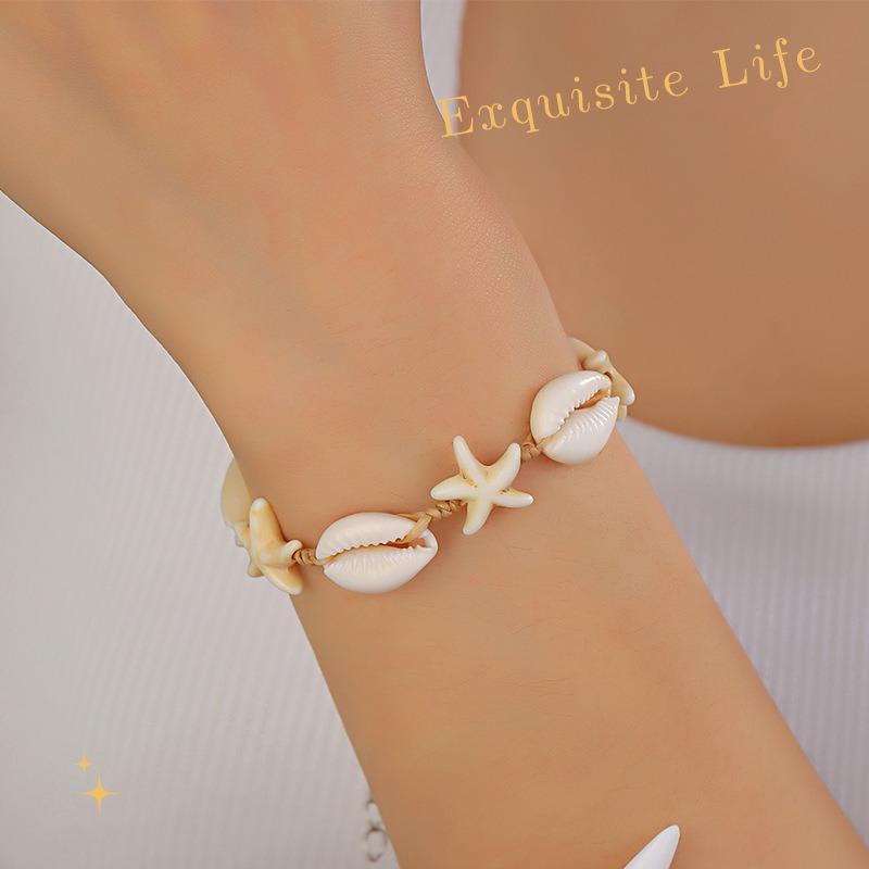Beach Ocean Wind Hand-woven Starfish Shell Bracelet Niche Simple Fashion Versatile Personalized Bracelet
