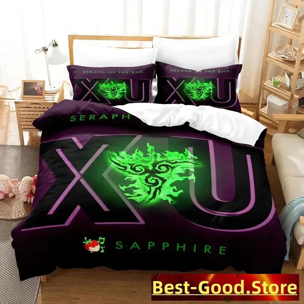 Seraph of the end Beding Set Printed Bed Linen Set With Pilowcase Bed Soft Duvet Cover Soft Single Double Quen Super King-Sized Dimensionsd Dimensions