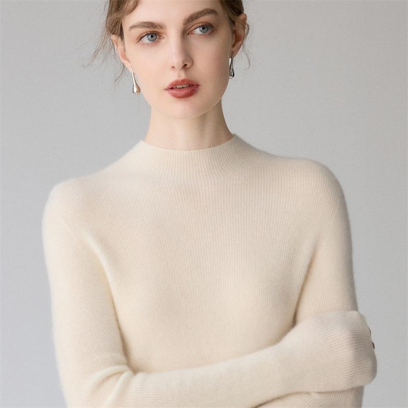 Women's Premium 100% Pure Cashmere Seamless Pullover Sweater - Versatile Knit Top