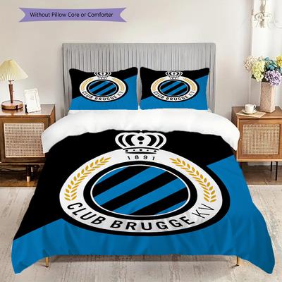 Club Brugge KV Pattern Bedding Quilt Set Quilt Cover Pillowcase Home Decoration Birthday Gift (1 * Duvet Cover + 2 * Pillowcase, Without Core)