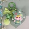 Cute Baby Three Doll Keychains Flocking Doll Keyring Backpack Bag Pendants Key Accessories Kids Favors Party Gifts Ornament