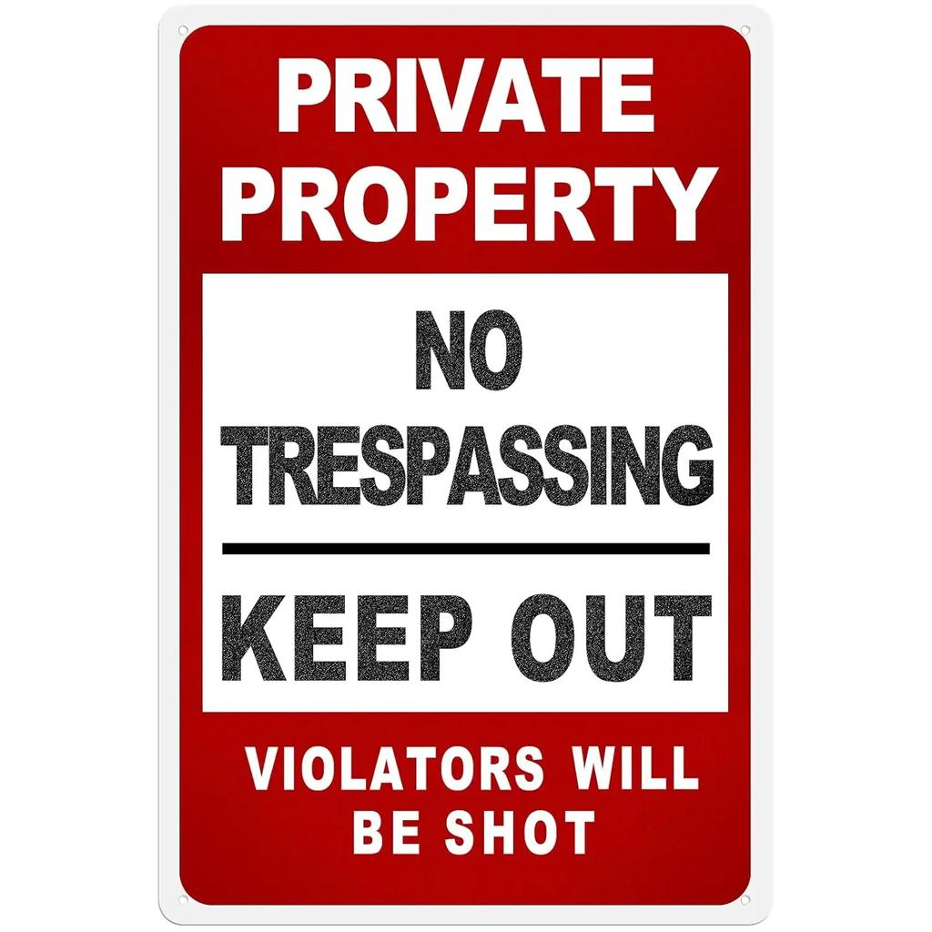 Retro No Trespassing Metal Poster Iron Decoration Perfect for Home Cafe Garage Club Bar Pubs