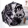 Rose Lover Folding Umbrella Fashion Auto-Open 8 Iron Ribs Plastic Handle Foldable Sunshade Perfect Christmas Gifts