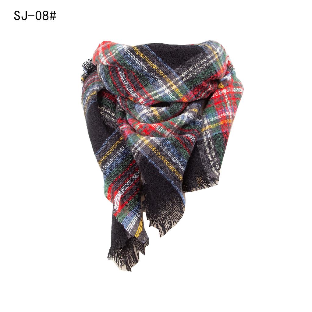 Designe Brand Knitted Spring Winter Women Scarf Plaid Warm Cashmere Scarves Shawls Luxury Neck Bandana Female Pashmina Wrap