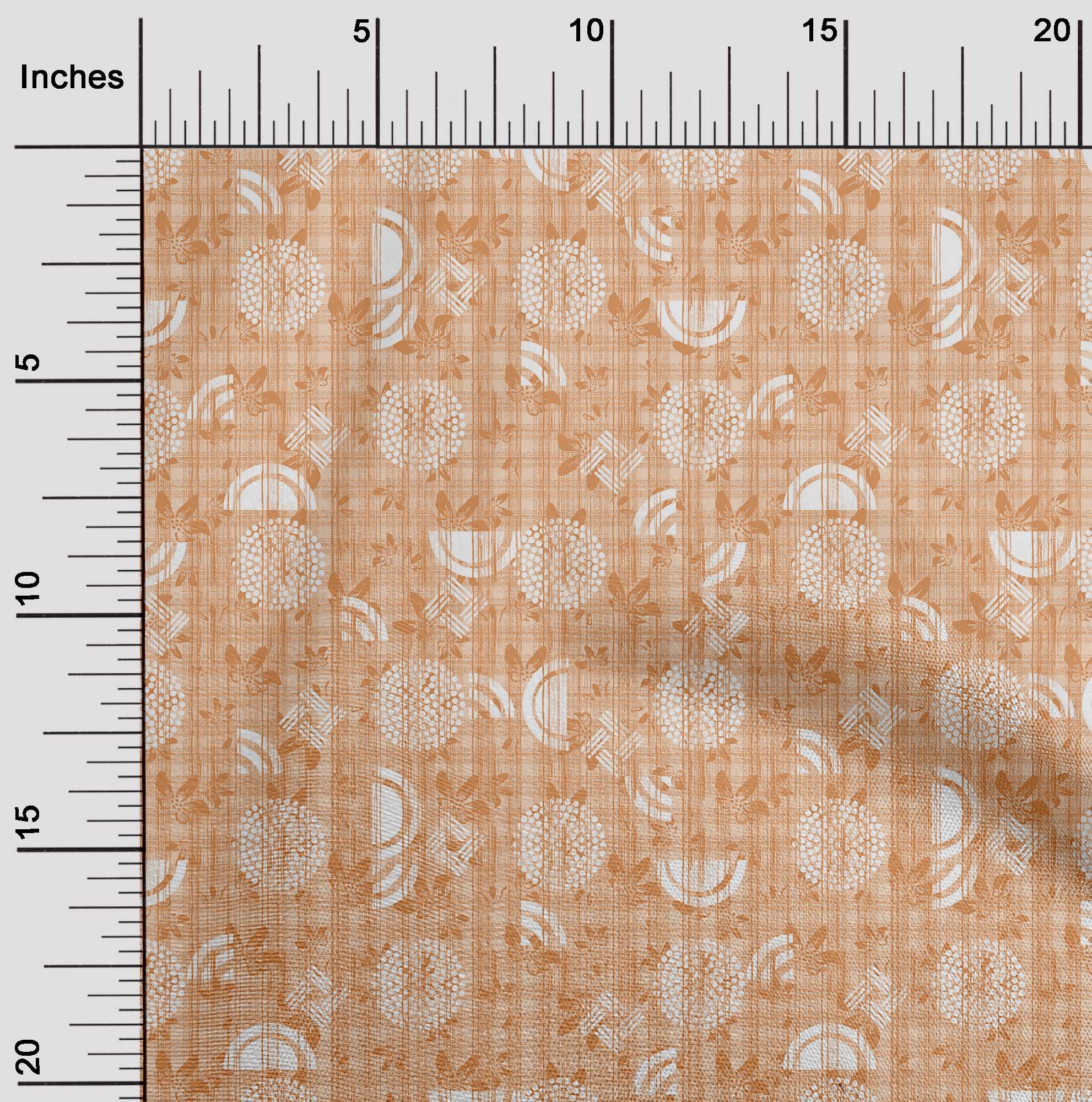 

oneOone Cotton Flex Gamboge Yellow Fabric Circle & floral Texture Sewing Material Print Fabric By The Yard 40 Inch 42 Inch Wide - Viscose Chiffon рожевий