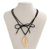 Overdreven Metalen Onregelmatig Gestreept Waterdruppel Hanger Ketting, Zoete Coole Band Choker Ketting