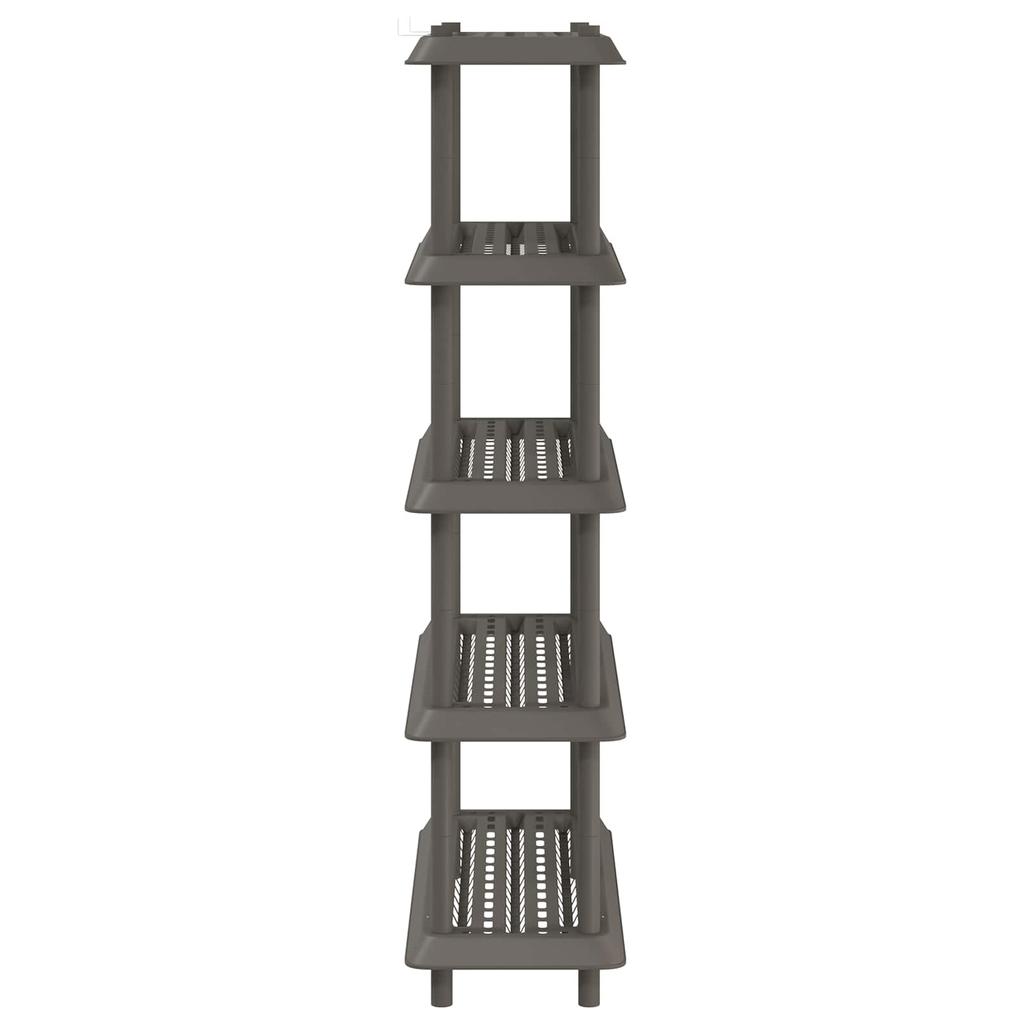 5 Tier Shelving Unit 100 x 40 x 177 cm PP Light Grey
