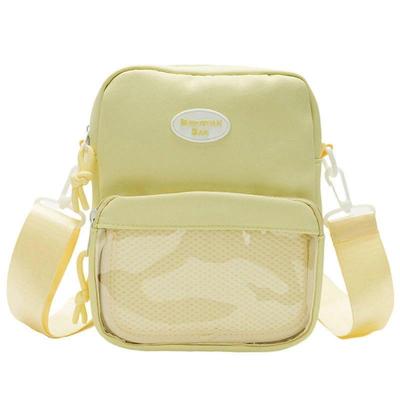Womens Clear Shoulder Bag Japanese Style Crossbody Bag Harajuku Itabag Fashion Phone Bag for Pin Display  Yellow