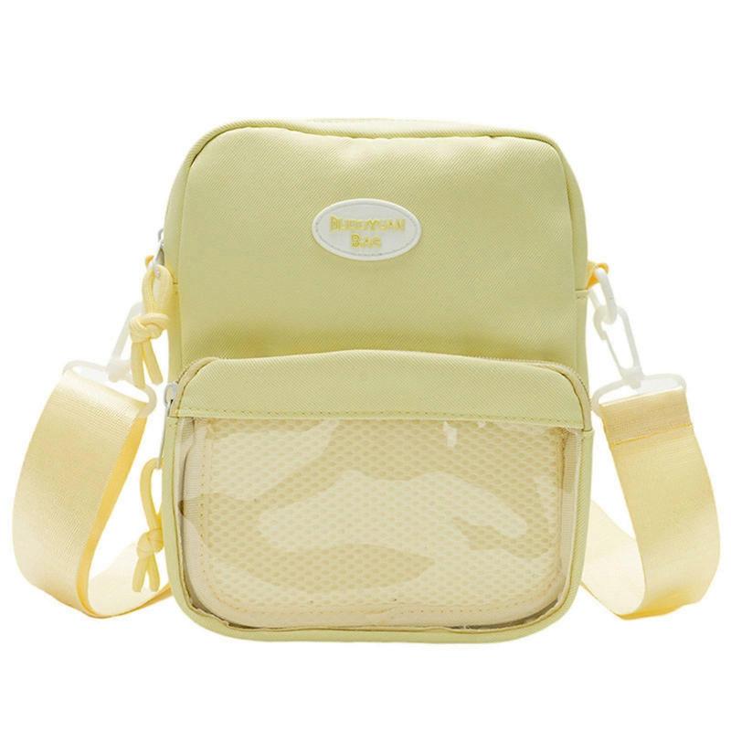 Womens Clear Shoulder Bag Japanese Style Crossbody Bag Harajuku Itabag Fashion Phone Bag for Pin Display  Yellow